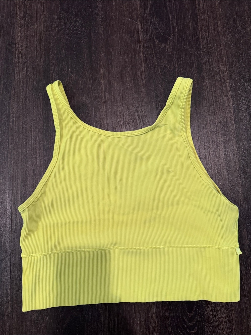 Lululemon Neon Yellow Ribbed Cropped Tank Top